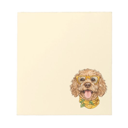 Bloc-note Lunettes de soleil pour chien Goldendoodle mignon (Devant)