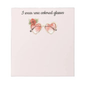 Bloc-note Lunettes de soleil rose pâle (Devant)