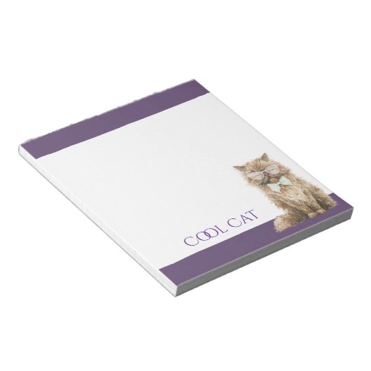 Bloc-note Lunettes marron chat cool (Incliné)