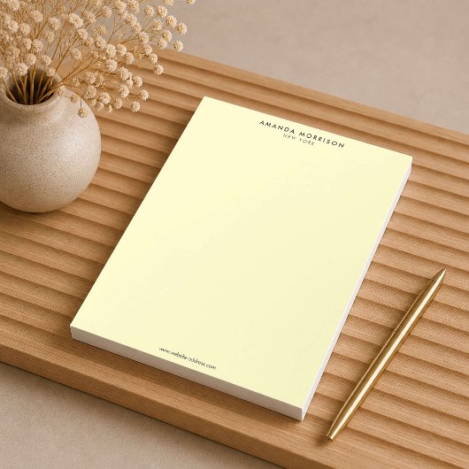 Bloc-note Luxueux Minimaliste Jaune