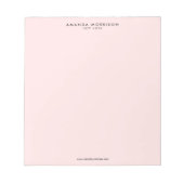 Bloc-note Luxueux Minimaliste Rose (Devant)