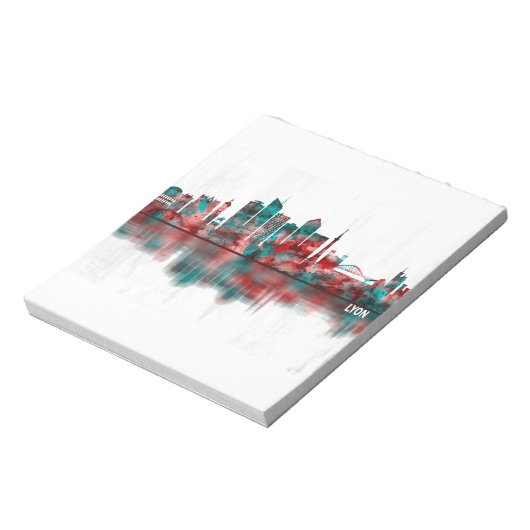 Bloc-note Lyon France Skyline (Tourné)