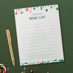 Bloc-note Ma liste de souhaits - Noël moderne