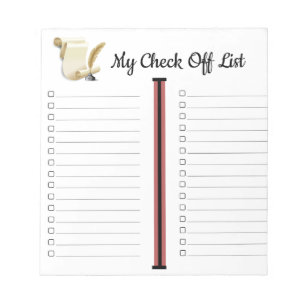 Bloc-note Ma liste de vérification Notepad