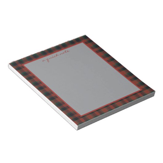 Bloc-note MacDuff Hunting Moderne Tartan Écossais Original (Incliné)