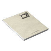 Bloc-note Machine à coudre ancienne avec nom (Incliné)