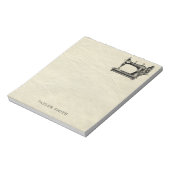 Bloc-note Machine à coudre ancienne avec nom (Tourné)