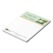 Bloc-note Machine à coudre vert lunatique (Tourné)