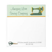 Bloc-note Machine à coudre vert lunatique (Devant)