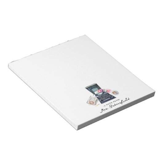 Bloc-note Machine à écrire aquarelle | Monogramme (Incliné)