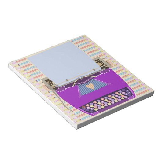 Bloc-note Machine à écrire mignonne Rétro Mi-Siècle moderne (Incliné)