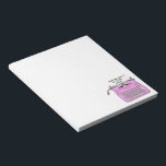 Bloc-note Machine à écrire Vintage rose Retro du bureau de<br><div class="desc">Belle machine à écrire vintage en rose personnalisable avec votre texte.</div>