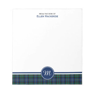 Bloc-note MacLeod de Skye Clan Tartan Monogramme