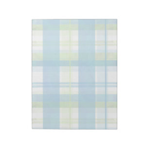 Bloc-note Madras Plaid Green et Blue