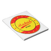 Bloc-note Madrid, Espagne, cercle, rouge (Incliné)