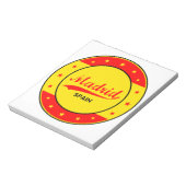 Bloc-note Madrid, Espagne, cercle, rouge (Tourné)