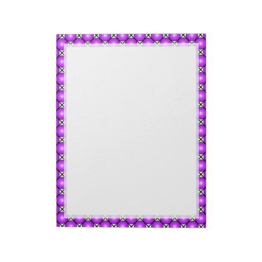 Bloc-note Magenta Pink Dots Black White Lattice Pattern (Tourné)