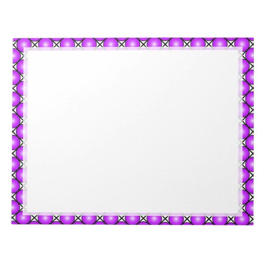 Bloc-note Magenta Pink Dots Black White Lattice Pattern (Devant)
