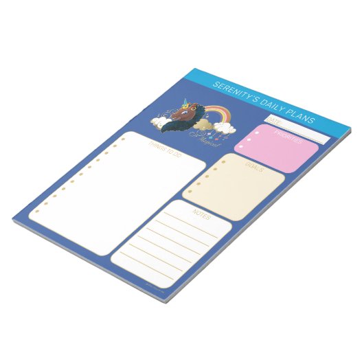 Bloc-note Magical the Unicorn Rainbow & Clouds Design (Incliné)