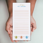 Bloc-note Magnétique Appréciation de l'enseignant des abeilles mignonne<br><div class="desc">Un cadeau parfait pour votre professeur ou ami amateur d'abeilles, ce mignon bloc-notes présente l'art original d'un joli bourdon estampillé ! Ajoutez le nom de votre professeur à cette note personnalisée et sucrée pour un cadeau spécial supplémentaire pendant la semaine de l'appréciation de l'enseignant ou pour un cadeau de vacances...</div>