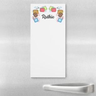 Bloc-note Magnétique Carrés de surface avec votre nom