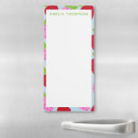 Bloc-note Magnétique Cute Retro Fruit Motif Personnalisé<br><div class="desc">Joli motif de fruits esthétiques rétro avec fraises en rouge,  rose et bleu clair.</div>