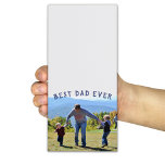Bloc-note Magnétique Fête des pères Meilleur papa jamais ajouter une ph<br><div class="desc">Vous cherchez un cadeau unique et personnalisé pour votre père cette Fête des pères? Ce mignon bloc-notes photo est parfait pour noter, faire des listes de choses à faire ou écrire des rappels. Ce qui le rend vraiment spécial, c'est l'option de le customiser avec une photo et un message de...</div>