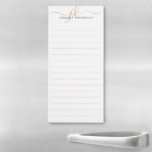 Bloc-note Magnétique Initiales de Monogramme de Script moderne Gold Noi<br><div class="desc">Bloc-notes moderne minimaliste et personnalisé avec initiales de script de style calligraphie simple ou monogramme et nom en or et noir contre une couleur arrière - plan blanche modifiable. MODIFICATIONS : Vous pouvez modifier le style, la couleur, la taille et le placement de la police de texte en cliquant sur...</div>