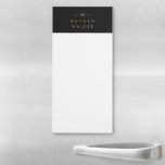 Bloc-note Magnétique Monogramme Noir | Élégant minimaliste moderne<br><div class="desc">Un design simple et élégant monogramme personnalisé dans une typographie minimaliste dorée moderne sur un arrière - plan noir off. Les initiales et le nom du monogramme peuvent facilement être personnalisés avec la ligne de fonction pour rendre un design aussi unique que vous êtes! Le cadeau ou accessoire sur mesure...</div>