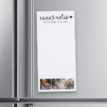 Bloc-note Magnétique Nana's Notes Photo Collage Family<br><div class="desc">Bloc-notes magnétique moderne avec 3 photos de petits enfants,  script de typographie "notes de nana" et un nom ou un texte de votre choix. Parfait comme cadeau pour les grand-mères.</div>