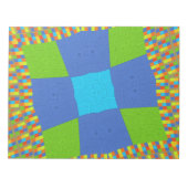 Bloc-note Magnifique conception d'impression d'art vert bleu (Devant)