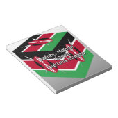 Bloc-note Magnifique Cube du Drapeau Kenyan avec Message (Incliné)