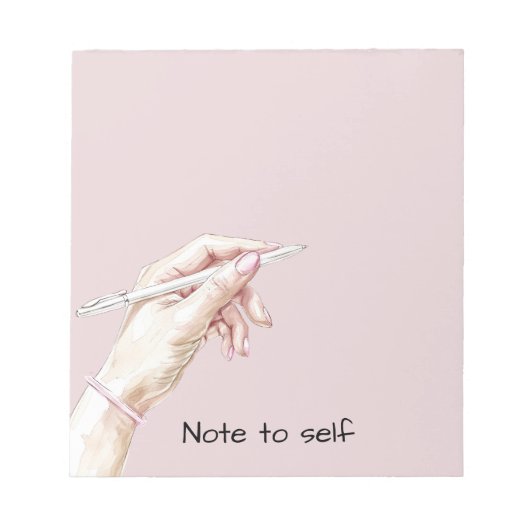 Bloc-note Main avec stylo : Note à soi-même (Devant)