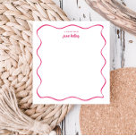 Bloc-note Main Tirée Wavy Bordure rose foncé Personnalisé<br><div class="desc">Ce bloc-notes personnalisé présente un design "super" en bleu ou en toute couleur que vous choisissez. Utilisez le formulaire modèle pour ajouter votre personnalisation.</div>