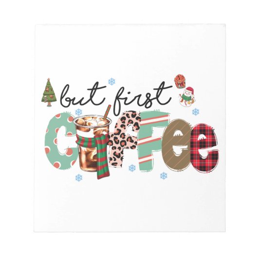 Bloc-note Mais d'abord café Joyeux Noël (Devant)