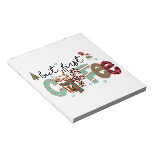 Bloc-note Mais premier café Joyeux Noël (Incliné)