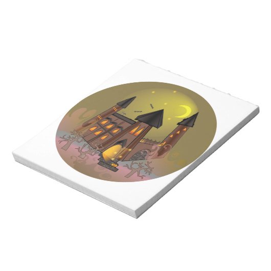 Bloc-note Maison de sorcière éffrayante Halloween et château (Tourné)