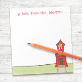 Bloc-note Maison d'école personnalisée pour enseignant Migno