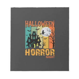 Bloc-note Maison hantée de la nuit d'horreur d'Halloween Vec