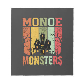 Bloc-note Maison Hantée Halloween Monstres Rétro