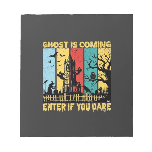 Bloc-note Maison Hantée Halloween Sorcière Chouette Arrivée  (Devant)