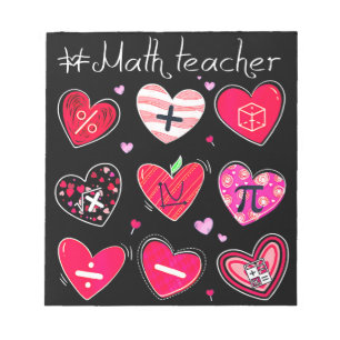 Bloc-note Maître de mathématiques amusant Saint Valentin Pi 