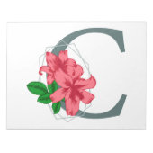 Bloc-note Majuscule C monogramme floral (Devant)