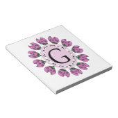 Bloc-note Majuscule G monogramme floral (Incliné)