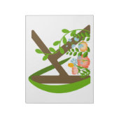 Bloc-note Majuscule K monogramme floral (Tourné)