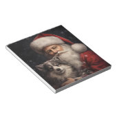 Bloc-note Malamute d'Alaska avec le Père Noël de Noël (Incliné)