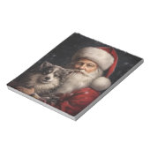 Bloc-note Malamute d'Alaska avec le Père Noël de Noël (Tourné)