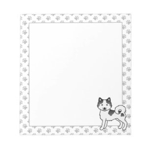 Bloc-note Malamute d'Alaska pie noir mignon chien de dessin