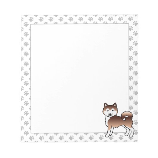 Bloc-note Malamute d'Alaska rouge chien de dessin animé mign (Devant)