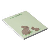 Bloc-note Maman adorable et bébé lapin dans du trèfle (Incliné)